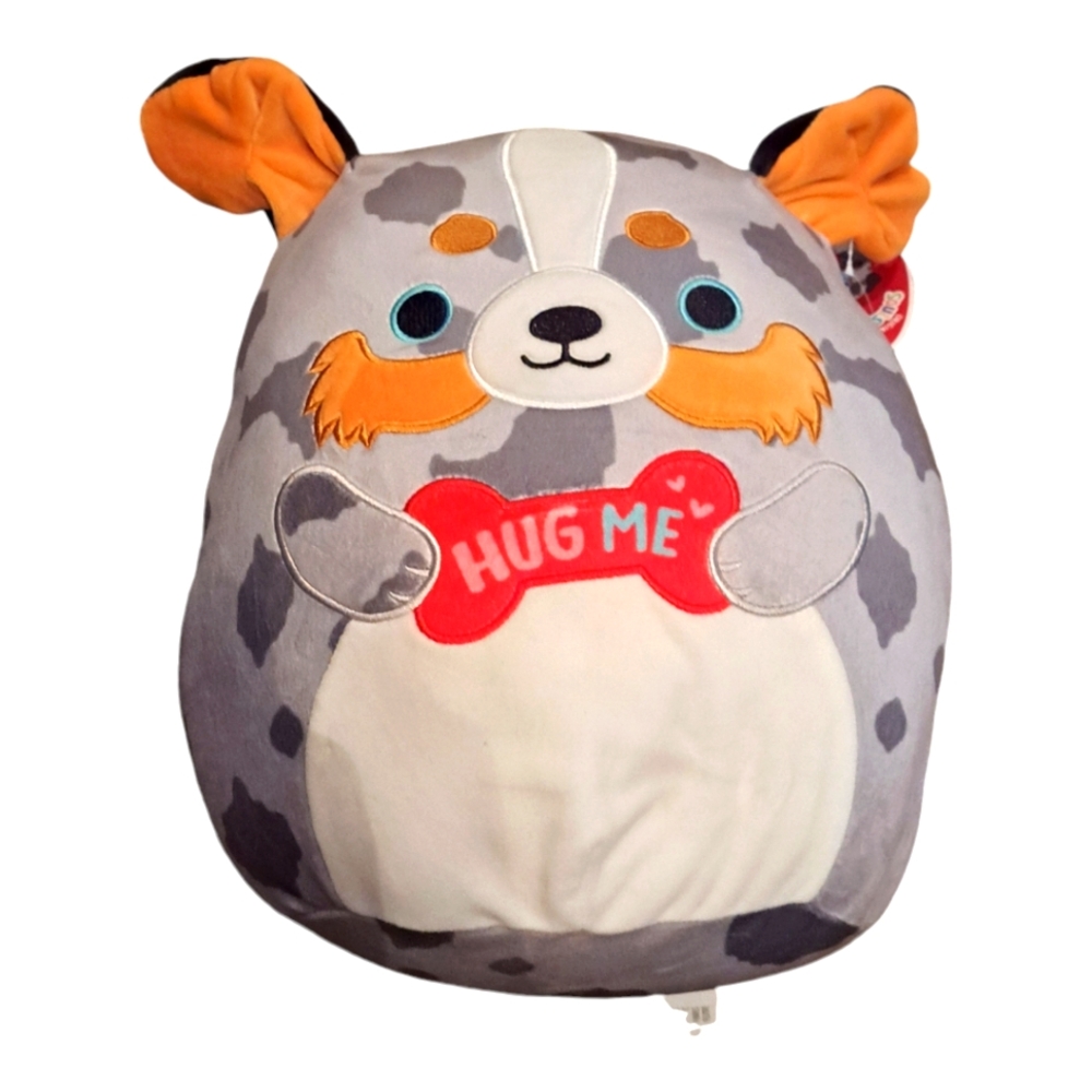 Squishmallow Raylor the Spotted Australian Shepherd Dog 12" 2021 Valentine NWT